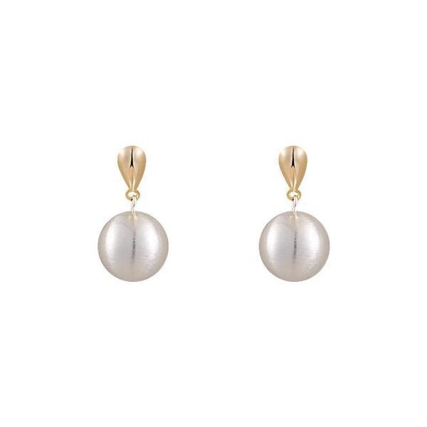 E017：Matte and Brushed Metal Round Ball Stud Earrings