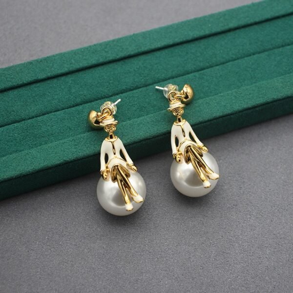 E019: Pearl Ballerina Girl Earrings